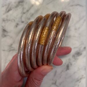 BuDhaGirl Champagne All Weather Bangles Set of 6 Size Small